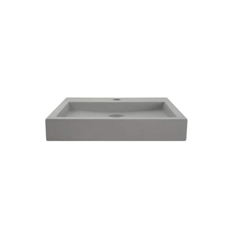 Barclay Ewan 17.875'' Concrete Rectangular Bathroom Sink, Light Gray