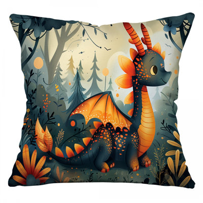 Dragon Throw Pillow, Illustration Cotton Twill Pillows