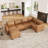 Abramson Faux Leather Sectional Sofa With Storage Ottoman