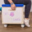 Tabouret mobile avec chariot de rangement - coussin bleu - RTA