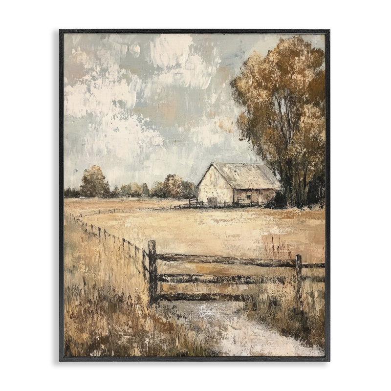 Giclée encadrée, vue de ferme, par Petal Prints Design, H 14 po x l 11 po, Giclée encadrée noir minuit
