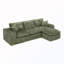 Canapé modulaire en L avec repose-pieds mobile et coussins-129887502