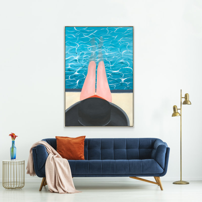 Summer Pool Print by Janice Sadler, 59.5" H x 41.5" W x 1.5" D, Glass Coat
