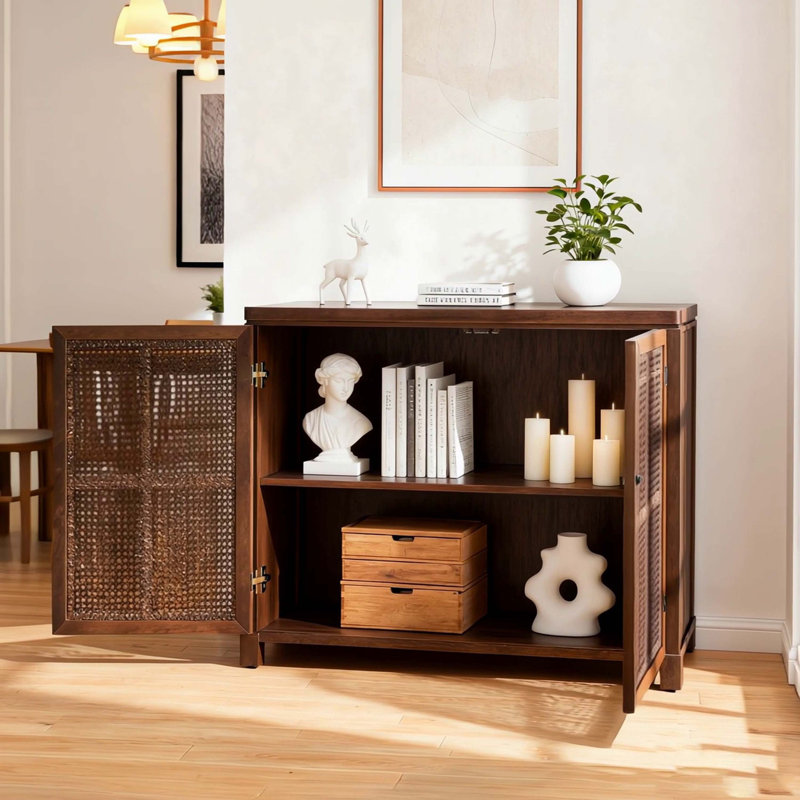 Buffet 39,4 po Mid-Century Modern, Noyer