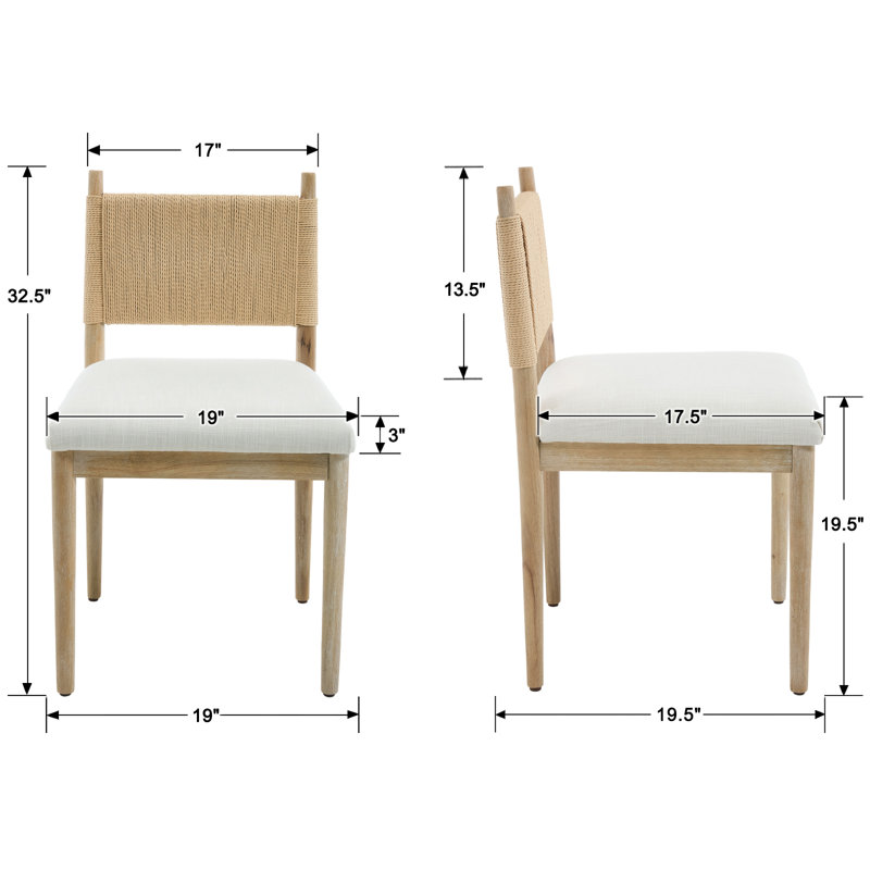 Modern Upholstered Dining Chairs With Backrest And Solid Wood Legs For Living Room/Dining Room, Beige/Natural Wood
