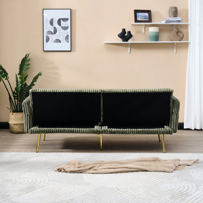 79" Corduroy Bed, Foldable 2 With Folding For Living Room & Small Areas, Plushy Velvet, Framework 79 Inch Adjustable Restricted Spaces, Cozy Robust Build