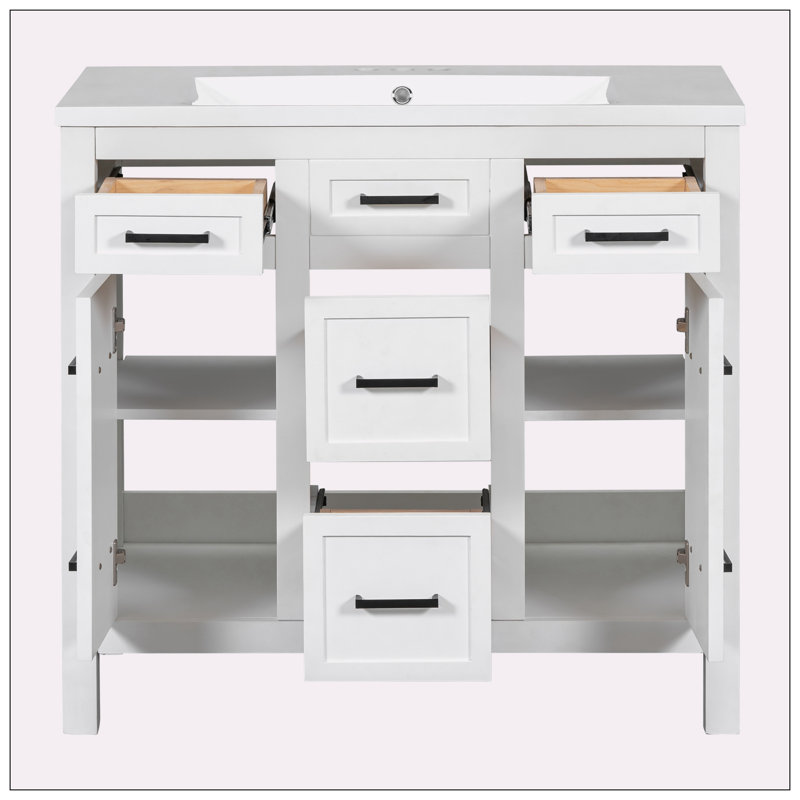 Meuble-lavabo simple 36 po avec plateau en résine Nyrek