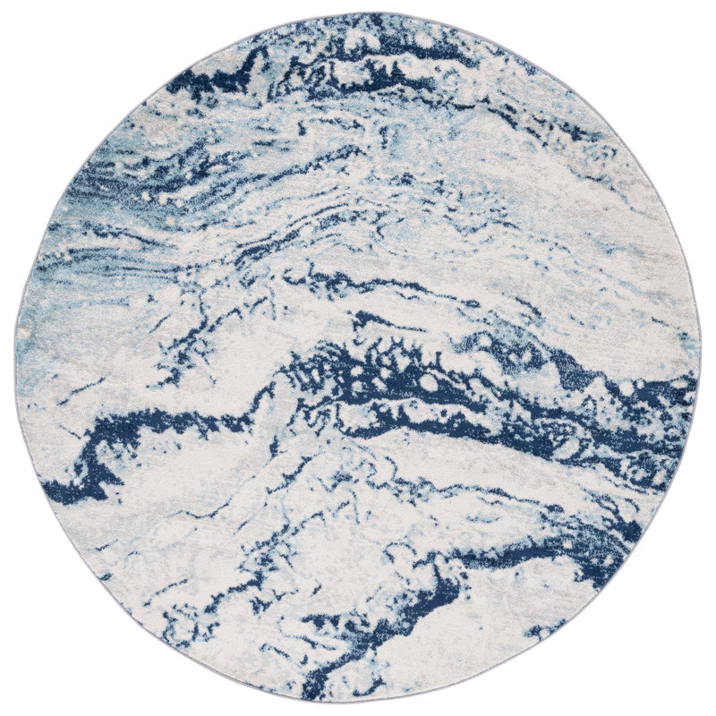 Tapis ivoire / bleu Haviland 276, Rond 6 pi 7 po