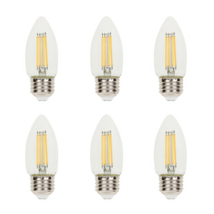 4.5 Watt (60 Watt Equivalent) Clear B11 Dimmable Filament LED Light Bulb, Medium Base, 6 Pack