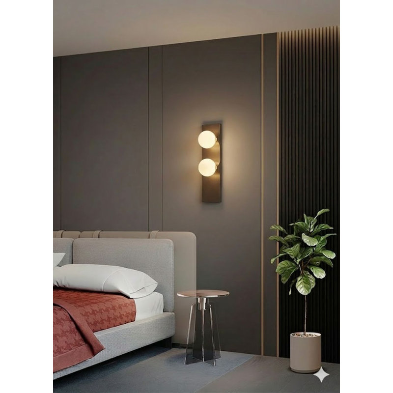 Traditional 2 Light Black Steel Wall Sconce