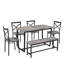 Ensemble de table de salle à manger 6 pièces 6 pièces-1620952501