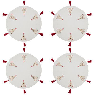 Elijay Collection 100% Cotton No Pattern Round Placemat