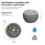 18" Solar Garden Bubbler Waterfall Fountain with LED Lights & Pump, Spherical Basin Fountain  for patio, deck & yard, Grey