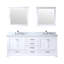 Meuble-lavabo double l 80 po x P 22 po, comptoir en marbre de Carrare, ensemble de robinet et miroirs de 30 po-912537552