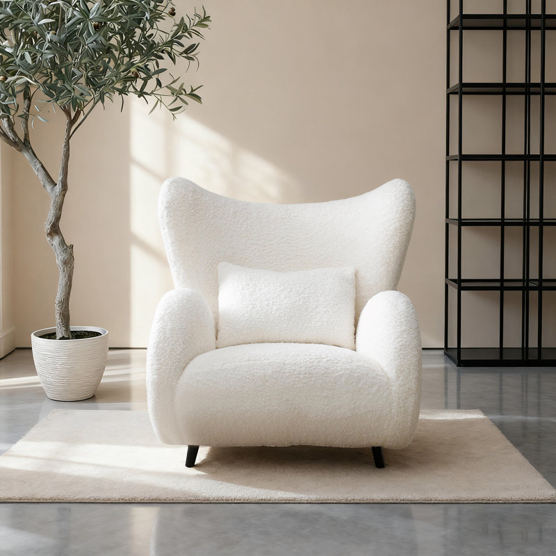 Fauteuil surdimensionné rembourré en peluche avec coussin pour la chambre à coucher du salon, Non