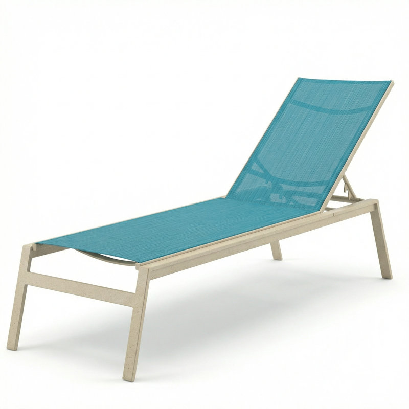 Chaise, Dupioni Lagoon Sling/Sandea