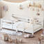 Full Size Montessori Floor Bed with Safety Guardrails-586375169-586375168