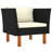 28.5" Wide Eucalyptus Rectangle Patio Sofa with Cushions-2047673387-2047673380