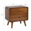 Table de chevet 2 tiroirs noyer foncé