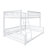Full XL Over Queen Floor Bunk Bed Frame With Ladder And Safety Guardrails, Easy Assemble, White