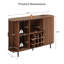 Armoire de bar moderne 55,1 po avec tablettes réglables et lumières RVB, buffet avec porte-verres à vin et support à vin-49227271