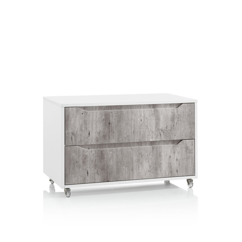 Gearline 90cm W 2 - Drawer Chest of Drawers, Cement
