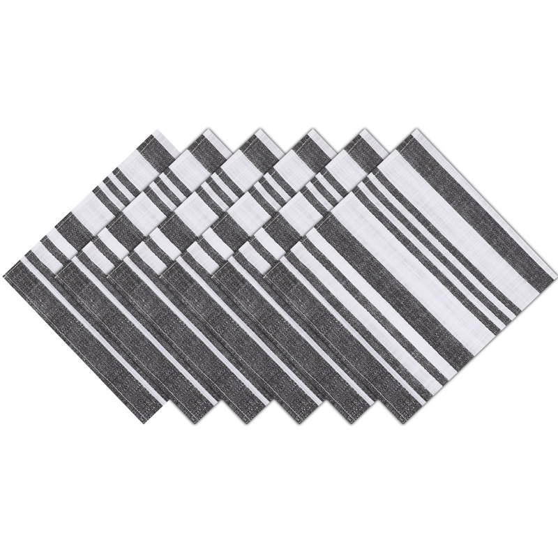 Print Cloth Napkins 100% Cotton Table Napkins Multi-Pattern Square Napkins 20+ Colors, Grey Stripe