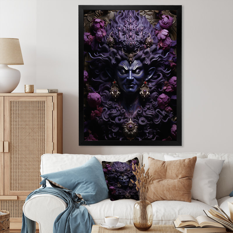 «Hinduism Ravanas Radiant Evil I», reproduction d'art sur toile, Cadre simple noir, H 32 po x l 16 po x P 1 po