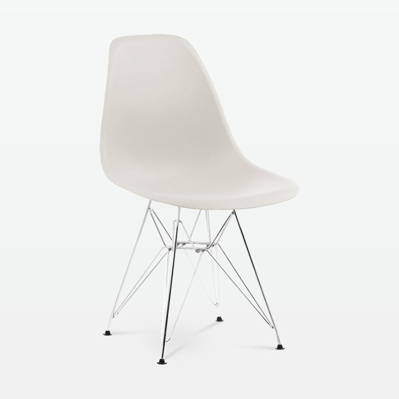 16.5'' H Dining Chair, White, Silver, 3
