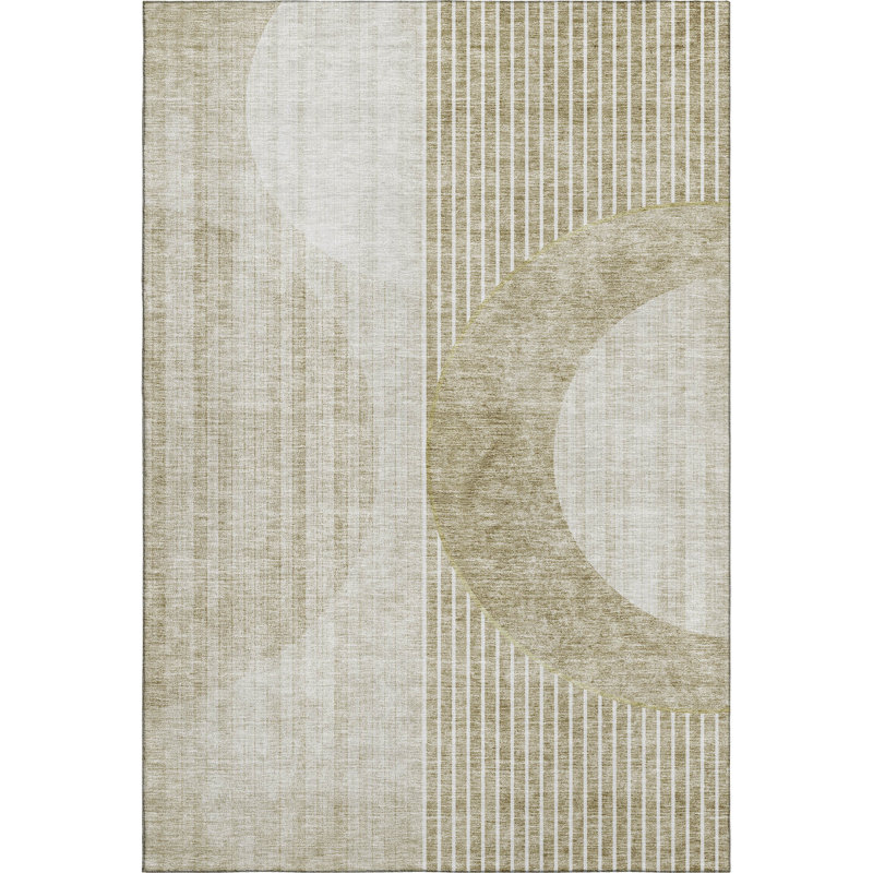 Premium Machine Washable Prisco Taupe Rug, Rectangle 10' x 14'