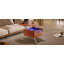 Table basse ronde à plateau relevable avec roues, structure en métal et éclairage multicolore de 27,6 po