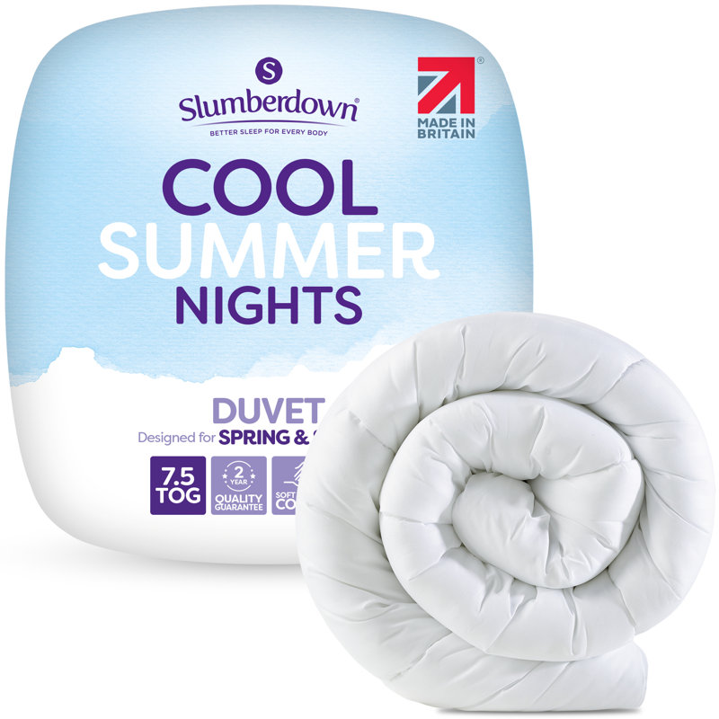 Slumberdown Cool Summer Nights Duvet 7.5 Tog Lightweight Soft Touch Cover Machine Washable, Kingsize