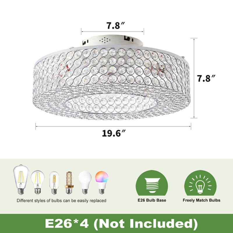 Karnisha 8-layer Crystal Ceiling Fan with Light Kit
