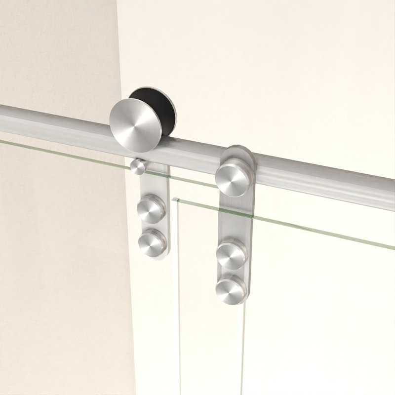 Frameless Sliding Tub Door with 8mm Clear Tempered Glass and Stainless Steel Frame, Brushed Nickel