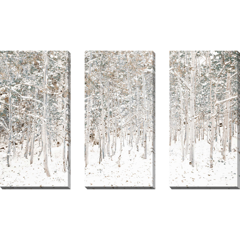 «White Snow Wonderland», ensemble de 3 impressions sur toile