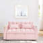 Velvet Pull-out Sleeper Sofa Bed, Adjustable Back and with USB Pport, swivel phone stand-1723747513-1730899936