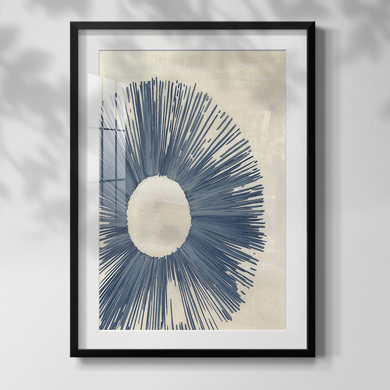 «Blue Burst II» - peinture à cadre unique, Noir