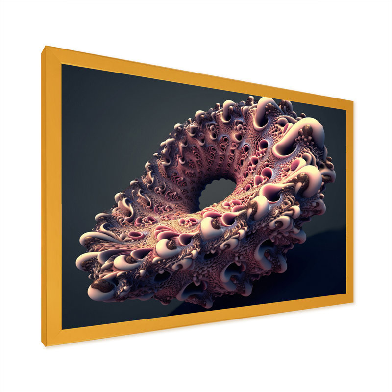 «Pink Fractal Emanation I», reproduction sur toile, H 24 po x l 32 po x P 1 po, Impression dorée sur toile encadrée