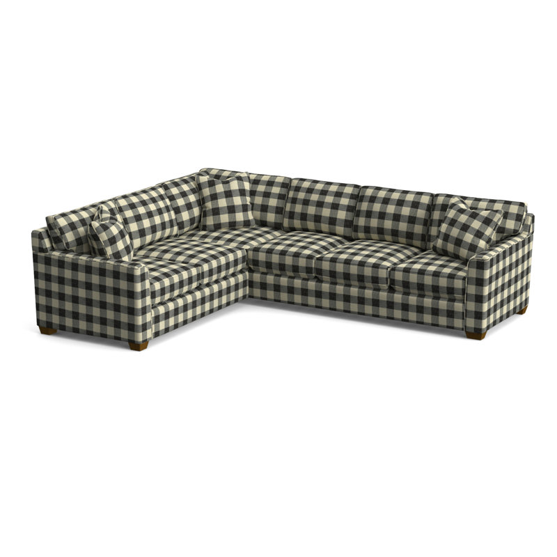 Frye L-Sectional, Havana, Black Buffalo Check; 0120-81, Left Hand Facing