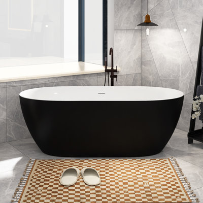 Baignoire de trempage autoportante en acrylique 67 po. X 29,5 po.