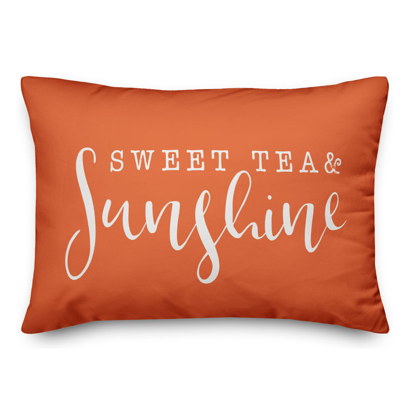 Textual Outdoor Throw Pillow, Orange