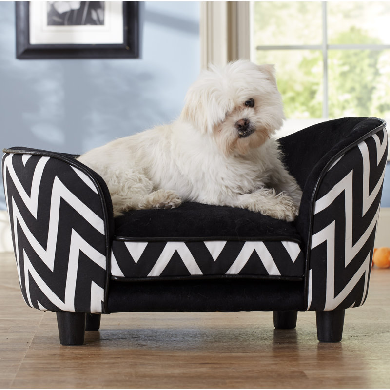 Chevron Orthopedic Polyester Pet Bed, Black