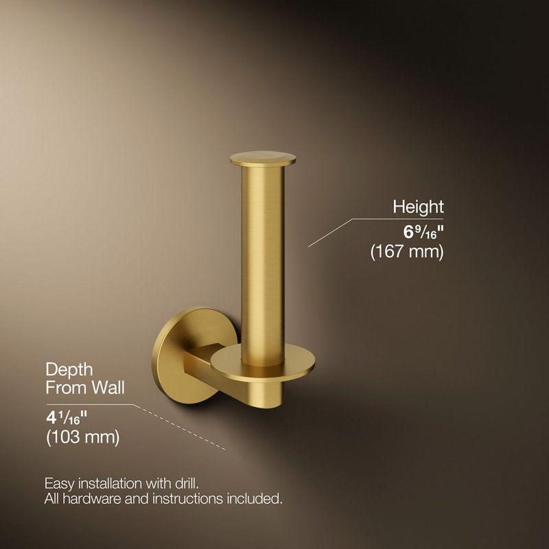 Components™ Vertical Toilet Tissue Holder, Brushed Gold