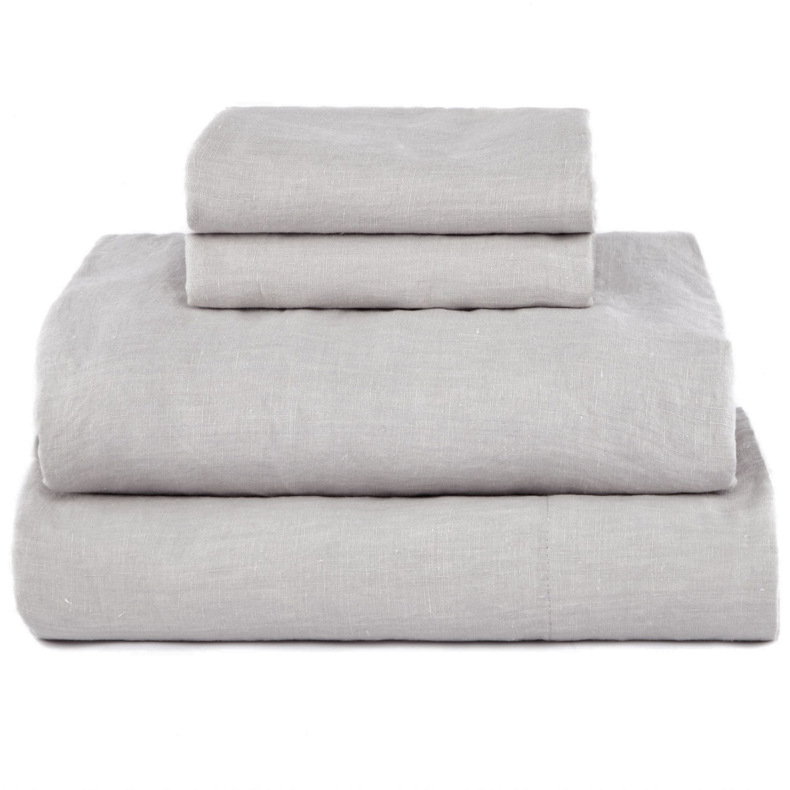 100% French Linen Sheet Set, Clove, Queen Sheet Set with 2 Pillowcases