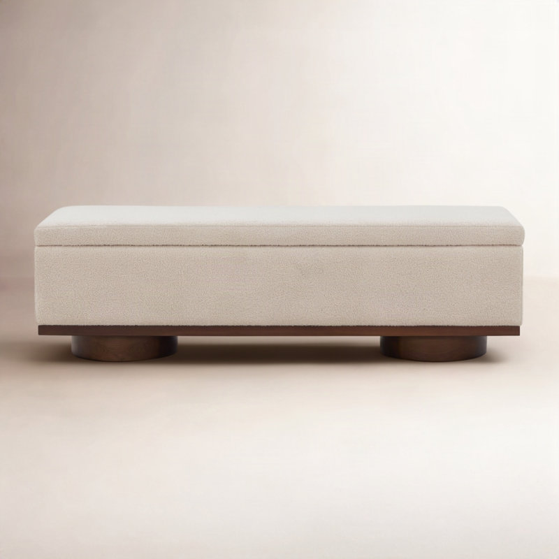 Morje Flip Top Storage Bench, Sand, Walnut
