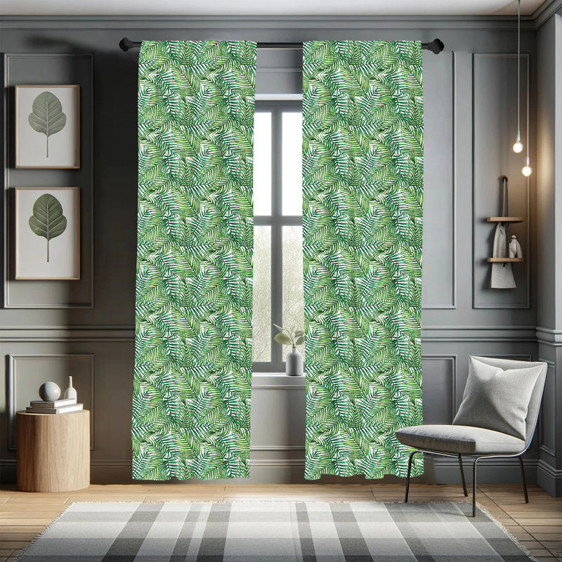 Leaf Semi-Sheer Rod Pocket Sliding Panel, 28" x 63"