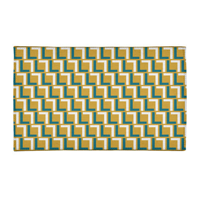 Tapis géométrique jaune / vert / blanc