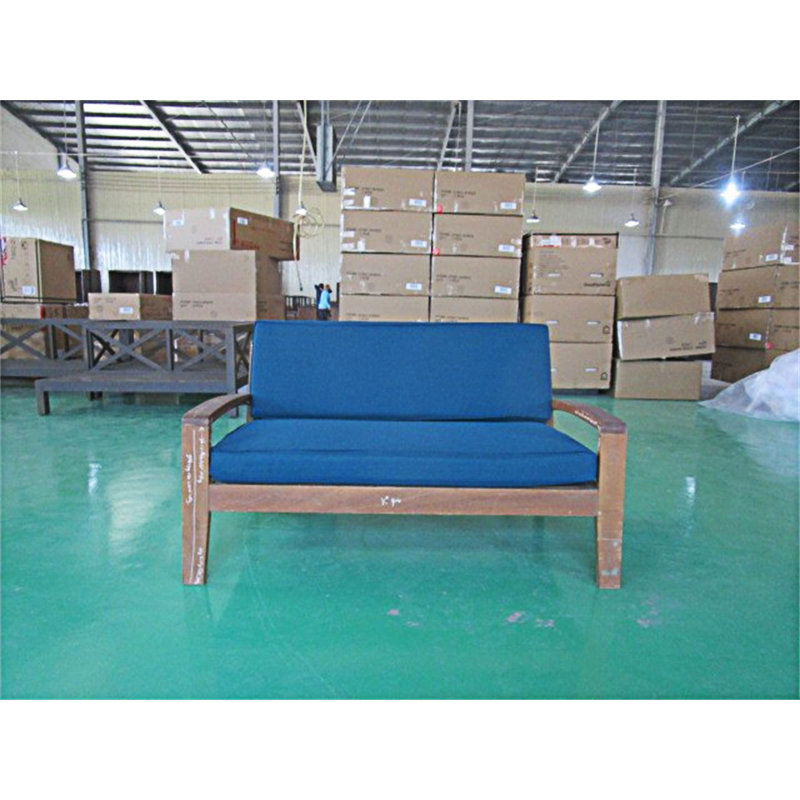 2-Piece Outdoor Wood Conversation Set, Dark Blue