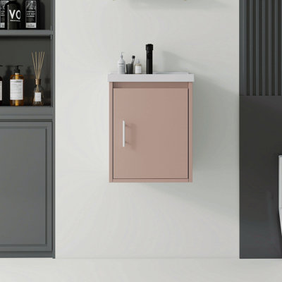 16 Inch Floating Bathroom Vanity With Sink, Soft-Close Door,Ceramic Sink,Plywood