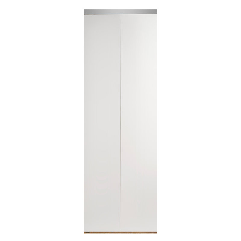 Porte pliante encastrée en bois manufacturé apprêté, 30 po x 80 po, Chrome peint